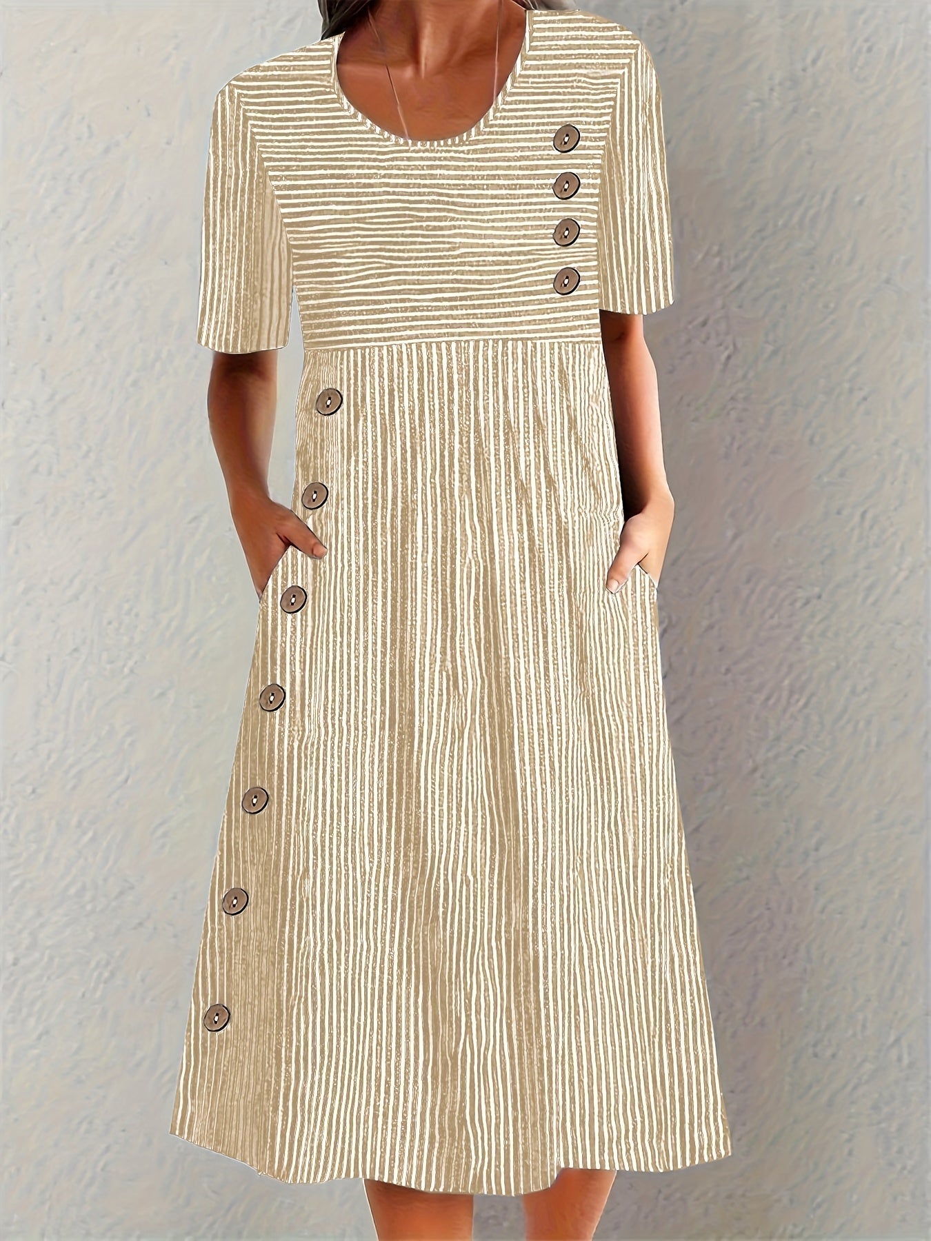 Coralie | Crisp Striped Summer Maxi-