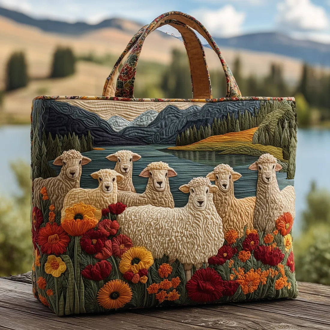 Artisanal Bag - Sheep by the Lake