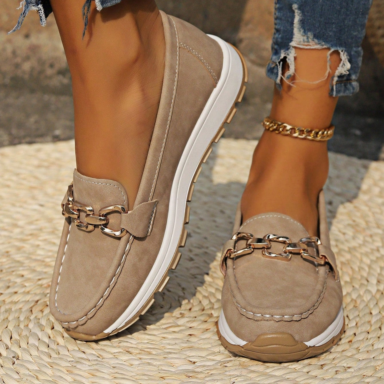 Ella - Orthopedic Flat Buckle Loafers