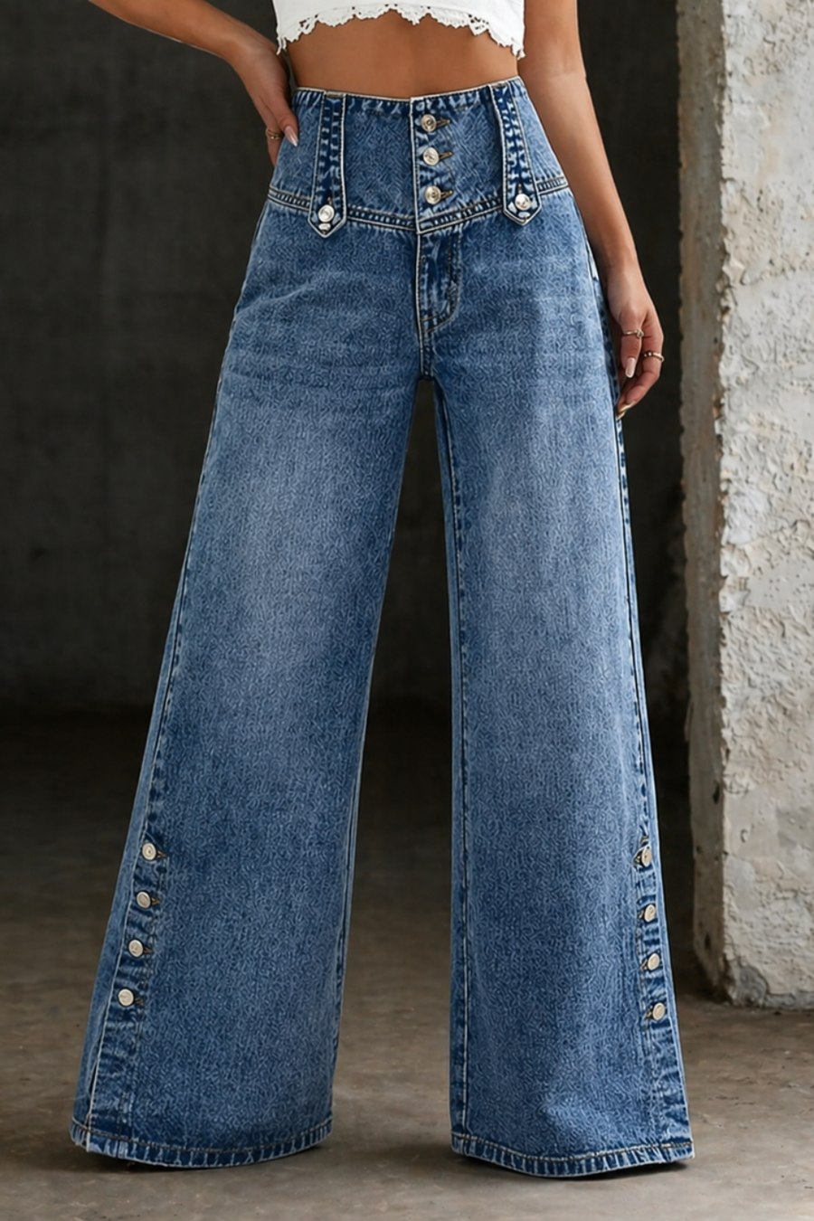 Mia™ | High Waist Slit Jeans