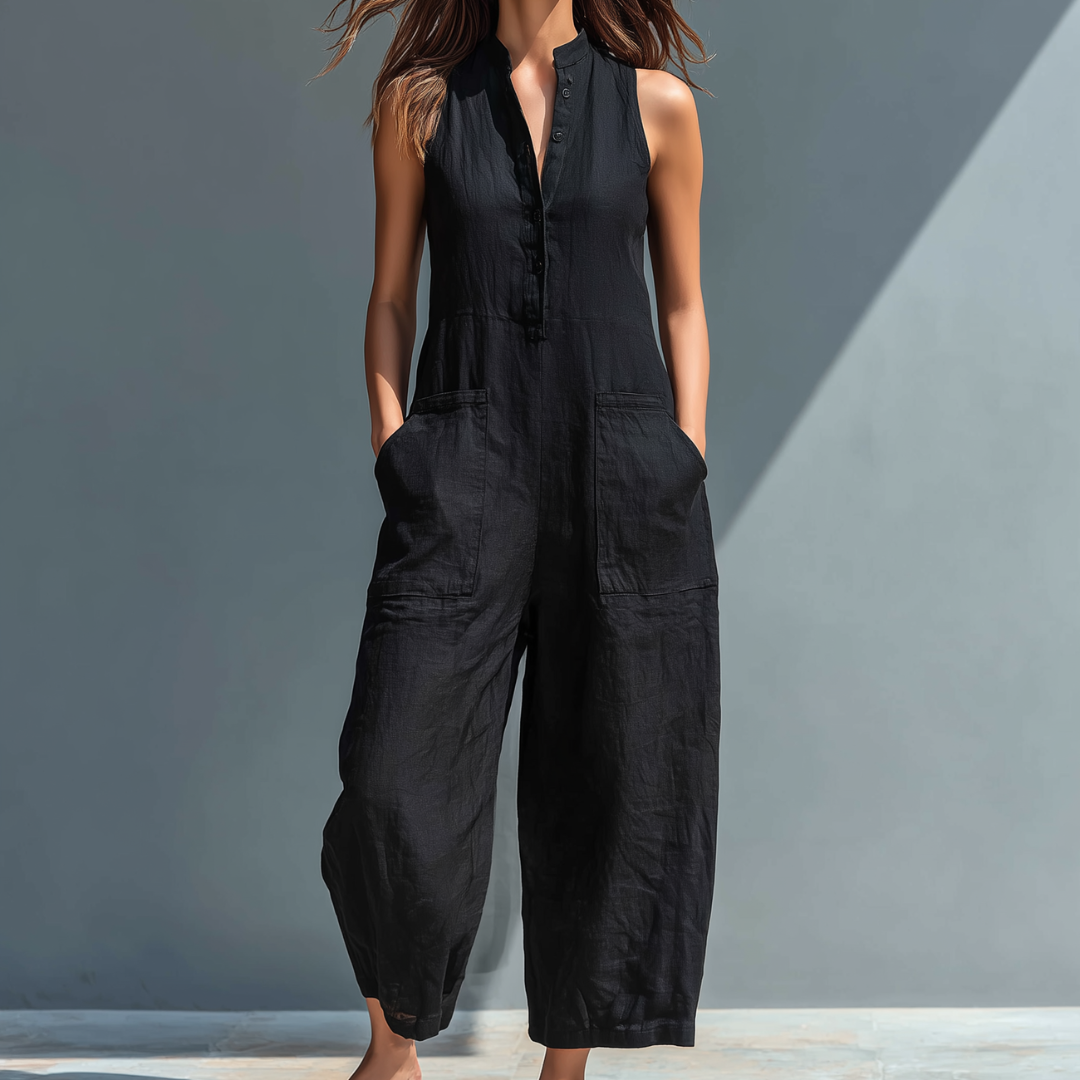 Cecelia | Sleeveless Mandarin Jumpsuit