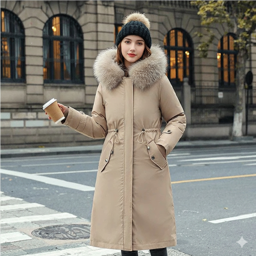 Fionna – Women's Winter Jacket with Hood and Soft Fur Collar