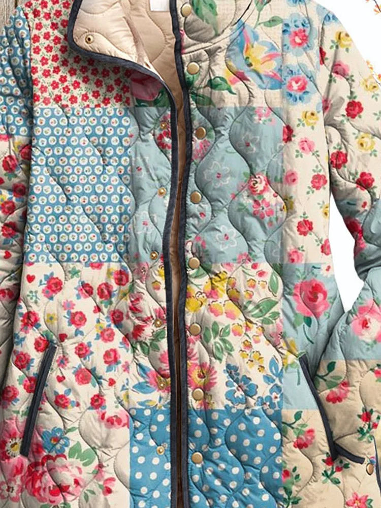 Millicent | Retro Blossom Quilted Jacket