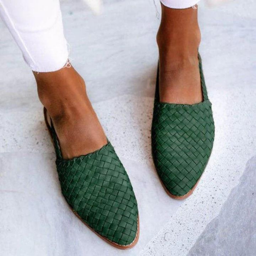 Donna | Elegant Woven Vegan Leather Ballerinas