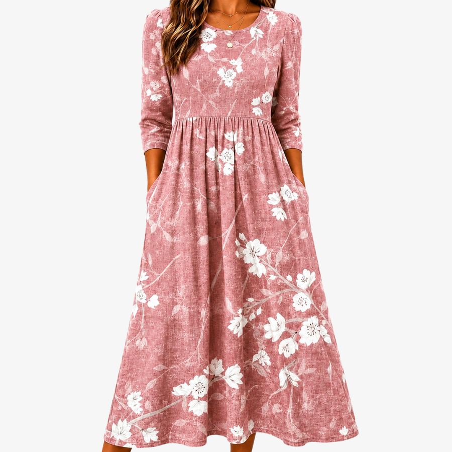 Blush Bloom Grace Pocket Midi Dress