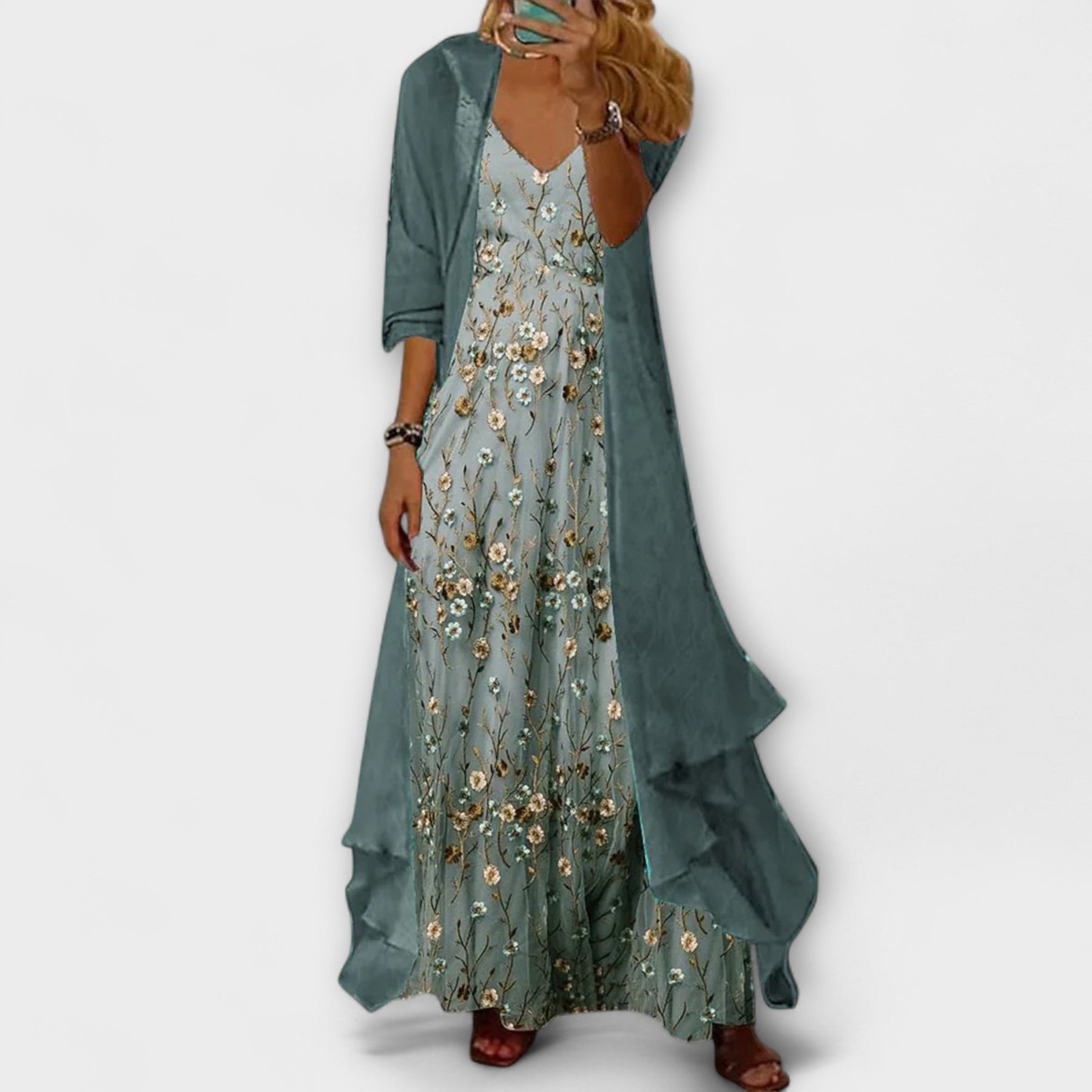 Bryleigh | Elegant Maxi Dress Two-Piece Set