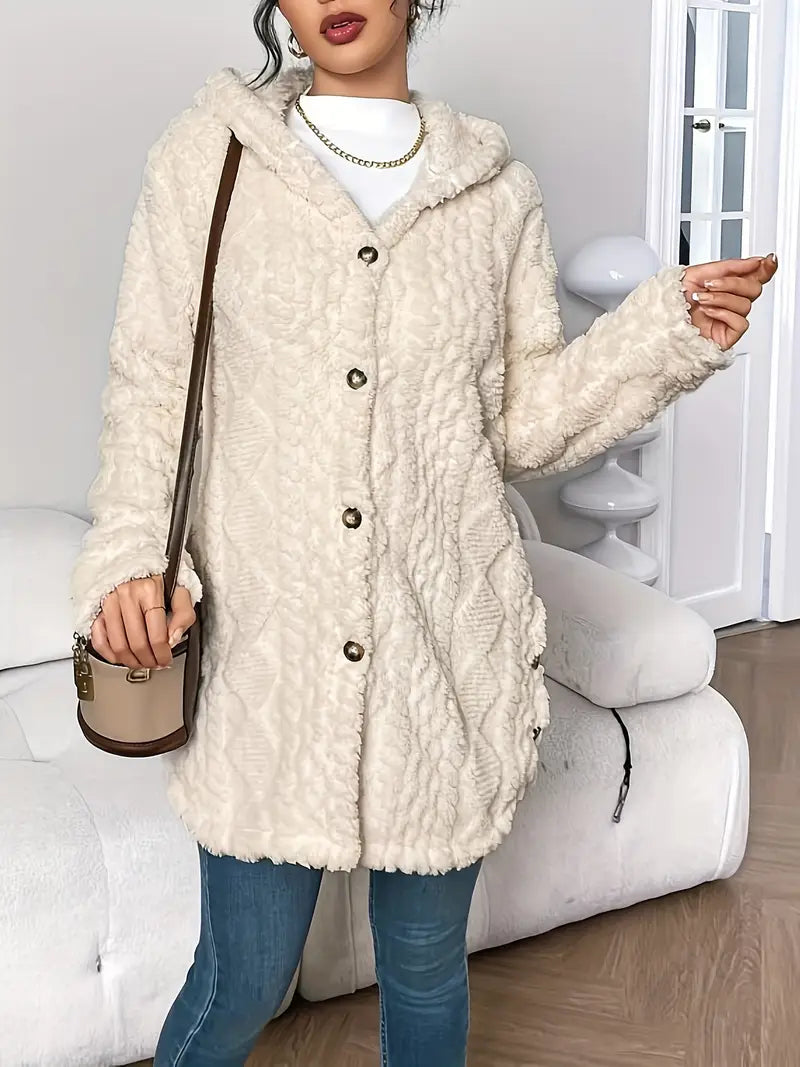 Adriana™ | Plush Hooded Cardigan