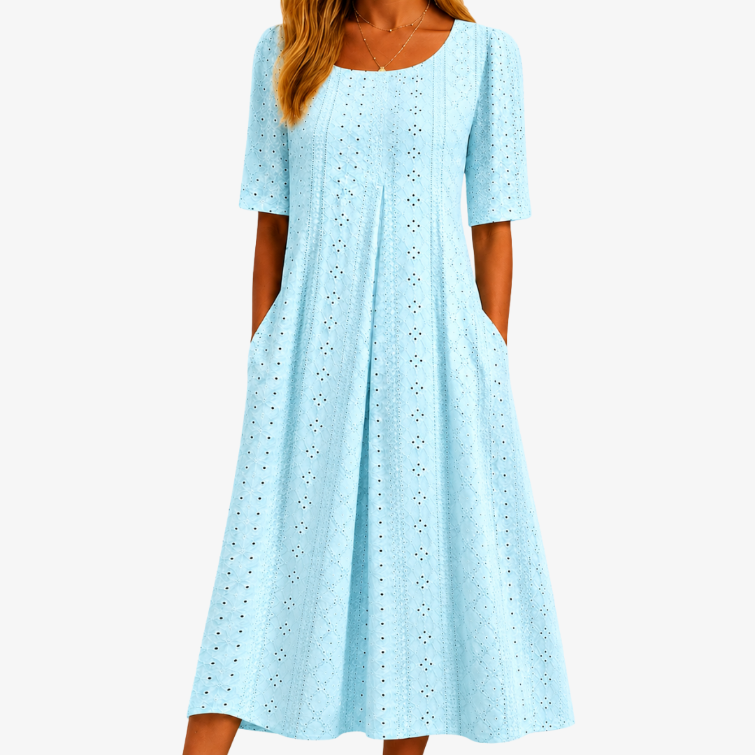 Skylight Grace Eyelet Pocket Midi Dress