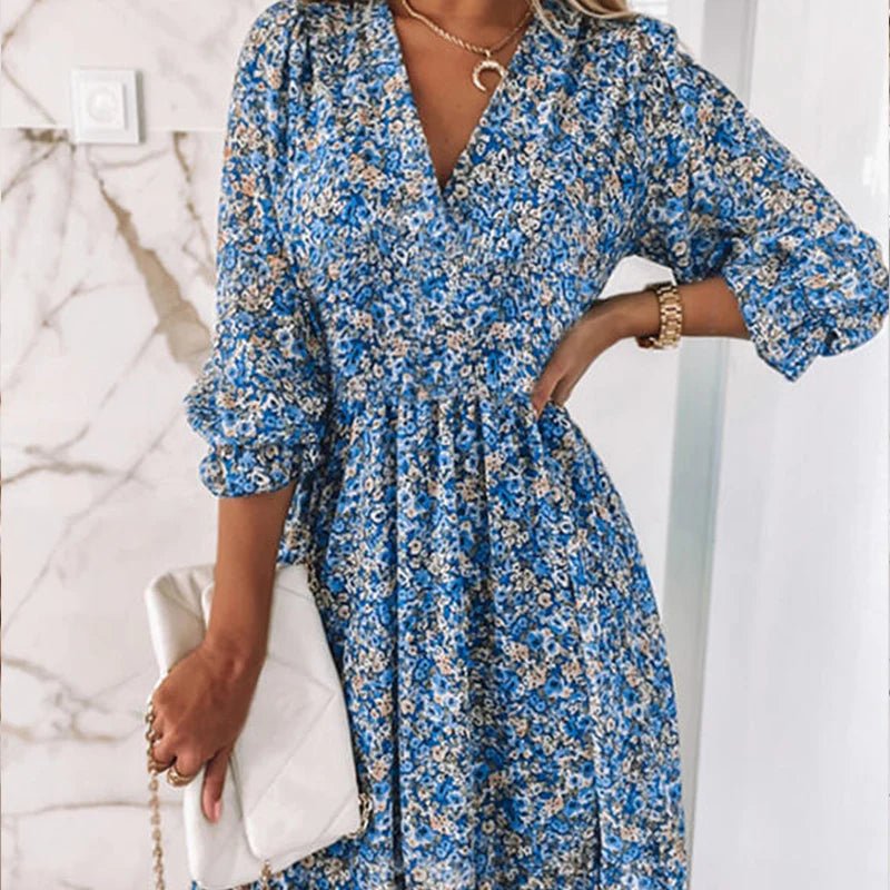 Thessaly | Elegant Floral Maxi Dress-
