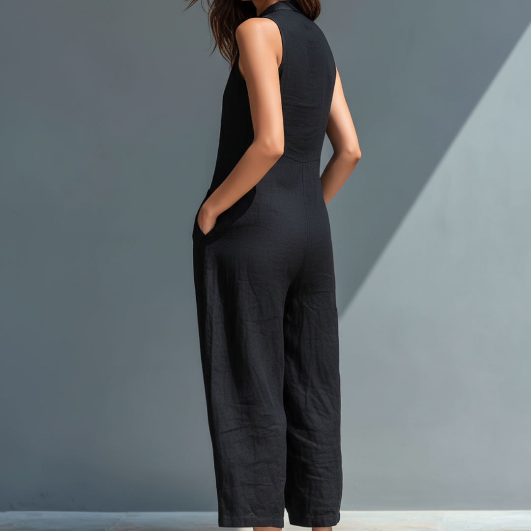 Cecelia | Sleeveless Mandarin Jumpsuit
