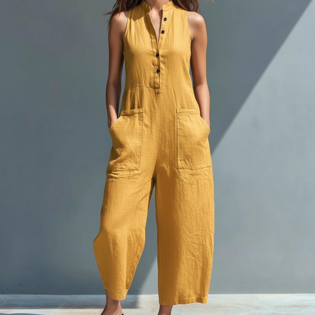 Cecelia | Sleeveless Mandarin Jumpsuit