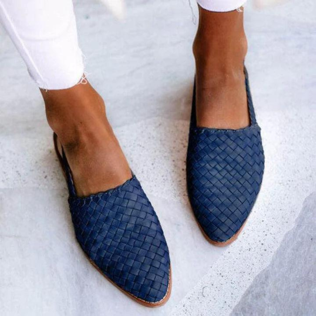 Donna | Elegant Woven Vegan Leather Ballerinas