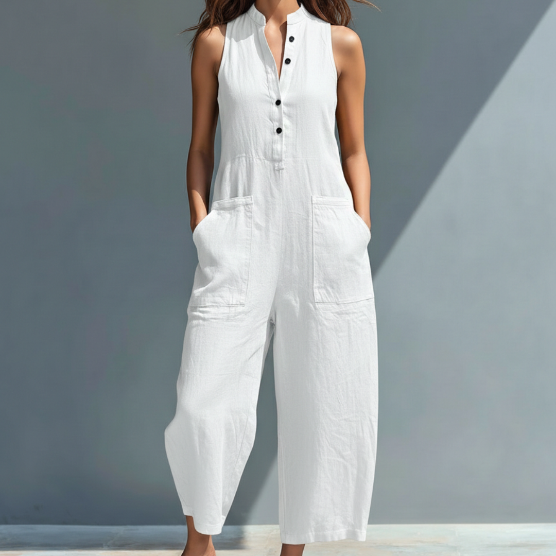 Cecelia | Sleeveless Mandarin Jumpsuit