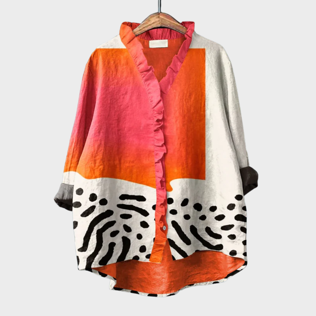 Rowena | Artistic Print Summer Blouse