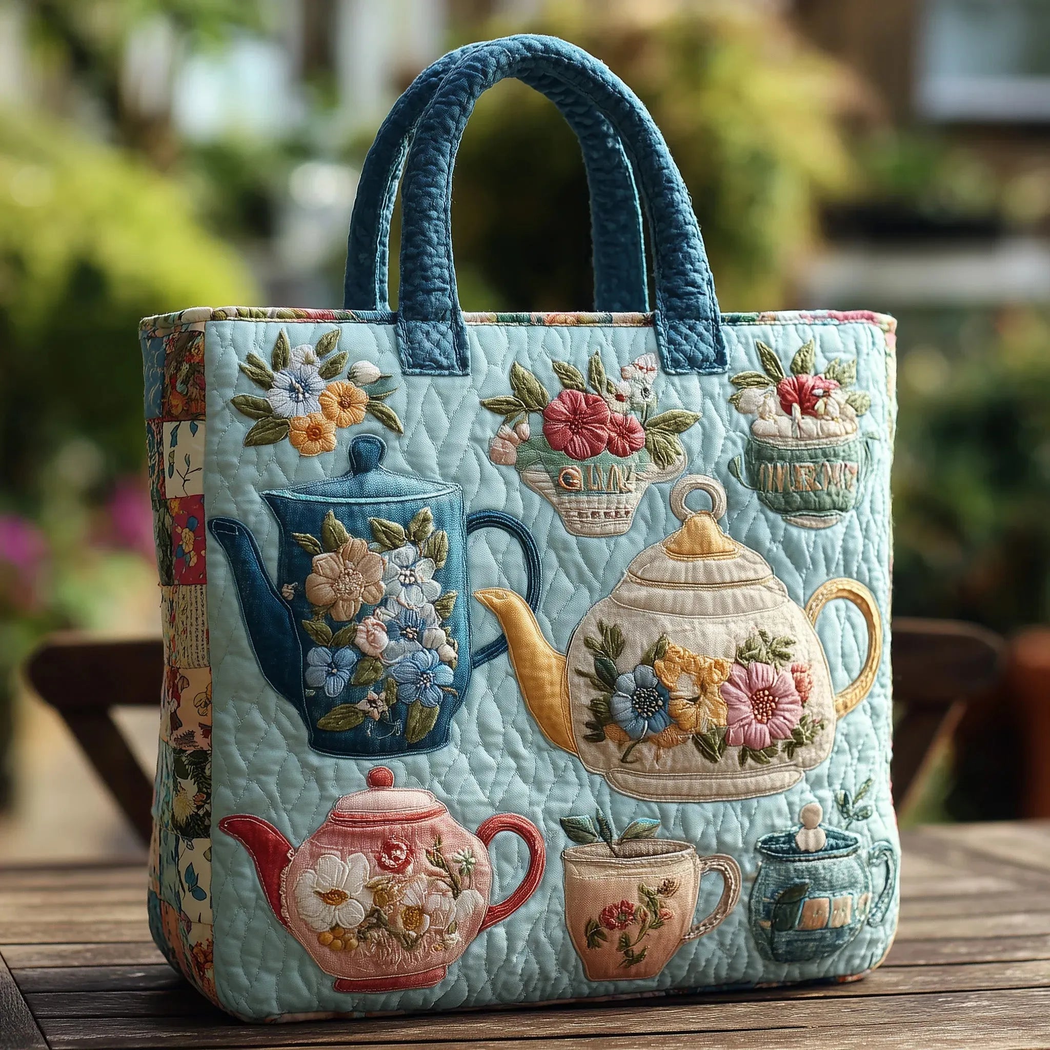 Quilted Bag - Floral Pattern