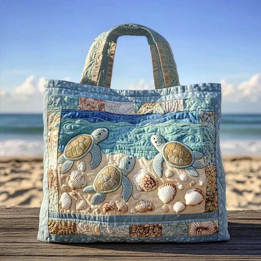 Artisanal Quilted Bag - Sea Turtles