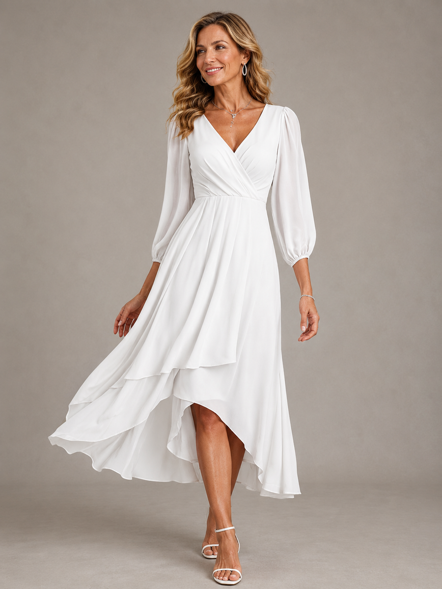 Mia™ | Elegant V-neck Long Dress