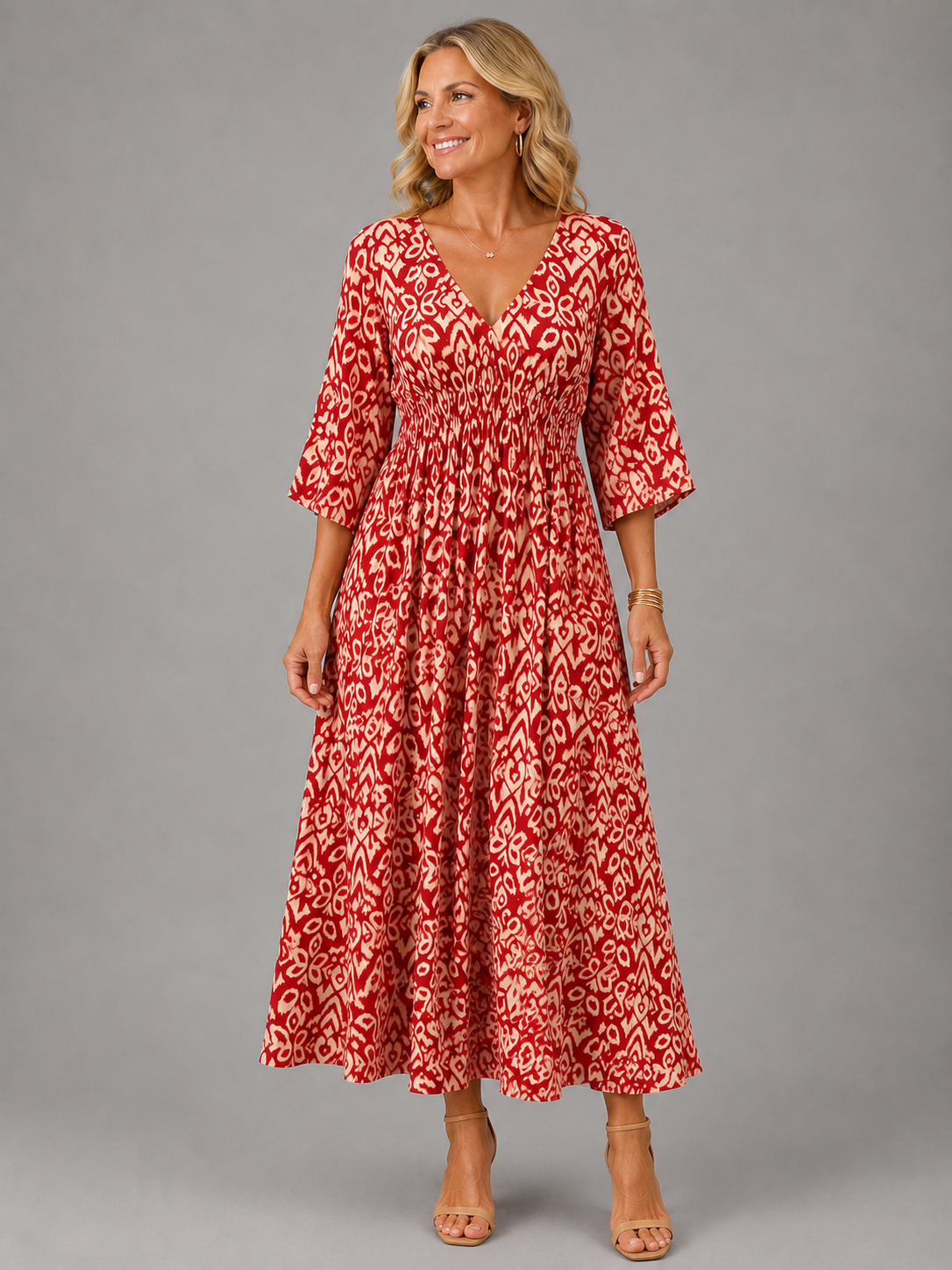 Althea™ | Bohemian Flow Midi Dress