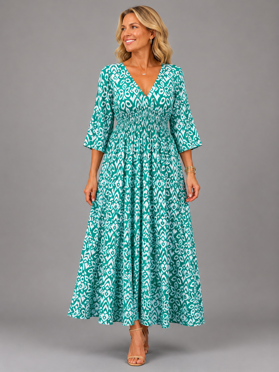 Althea™ | Bohemian Flow Midi Dress