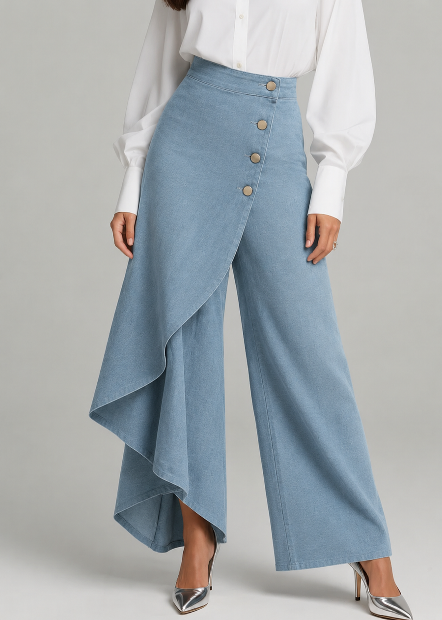 Audrey | Denim Wrap Trousers