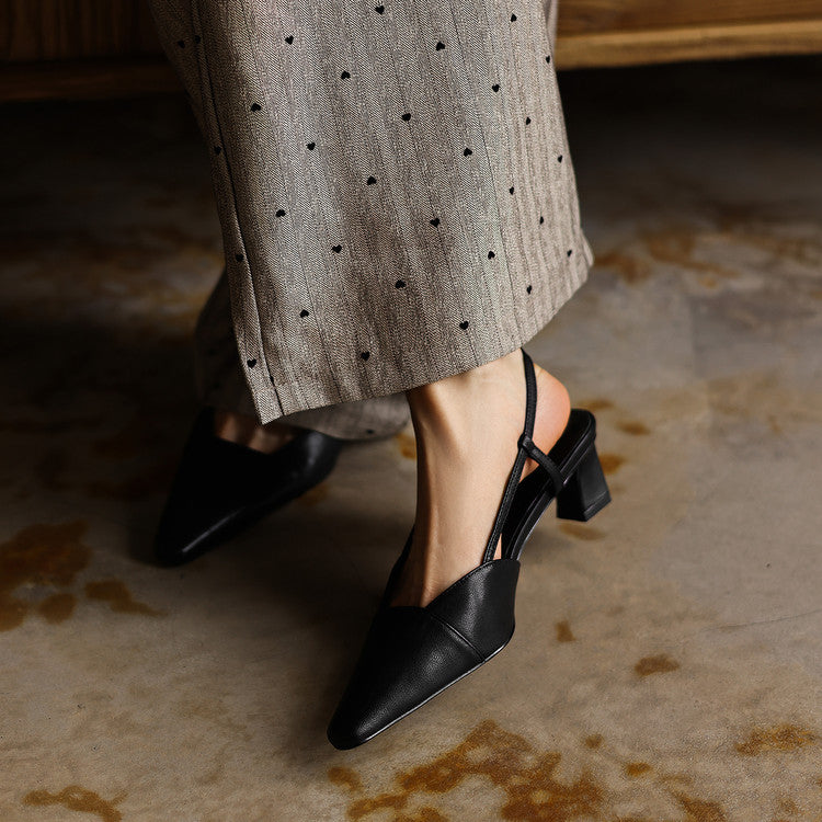 Serelle | Leather Slingback Heels