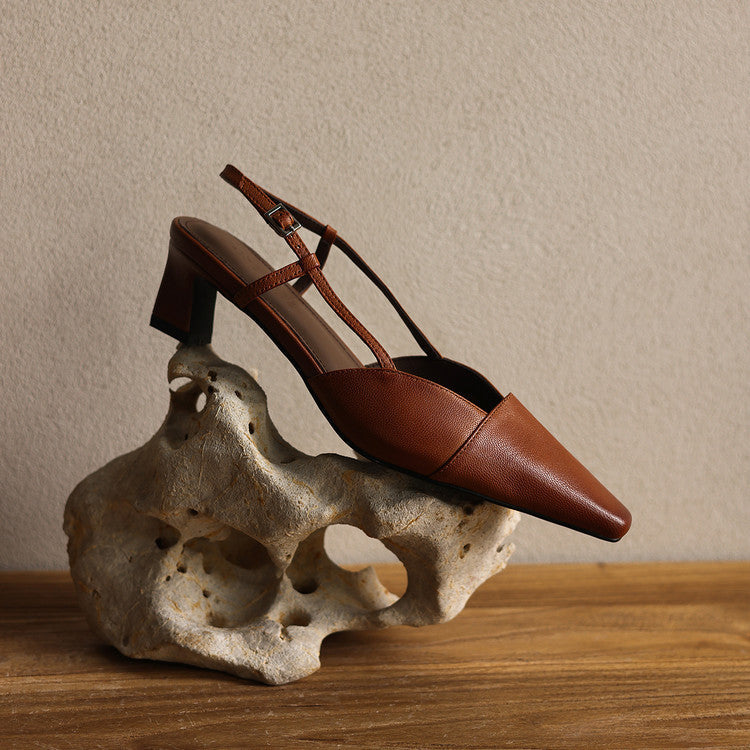 Serelle | Leather Slingback Heels