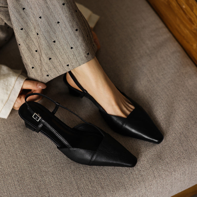 Serelle | Leather Slingback Heels
