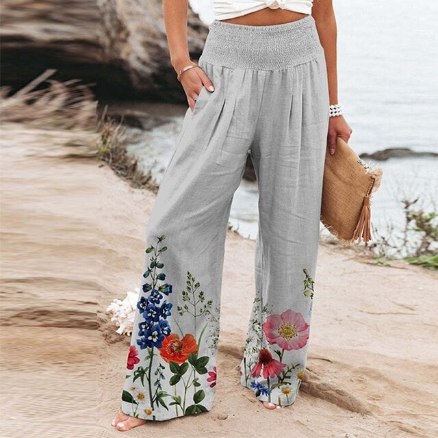 Women's Pants | Wide-Leg Floral