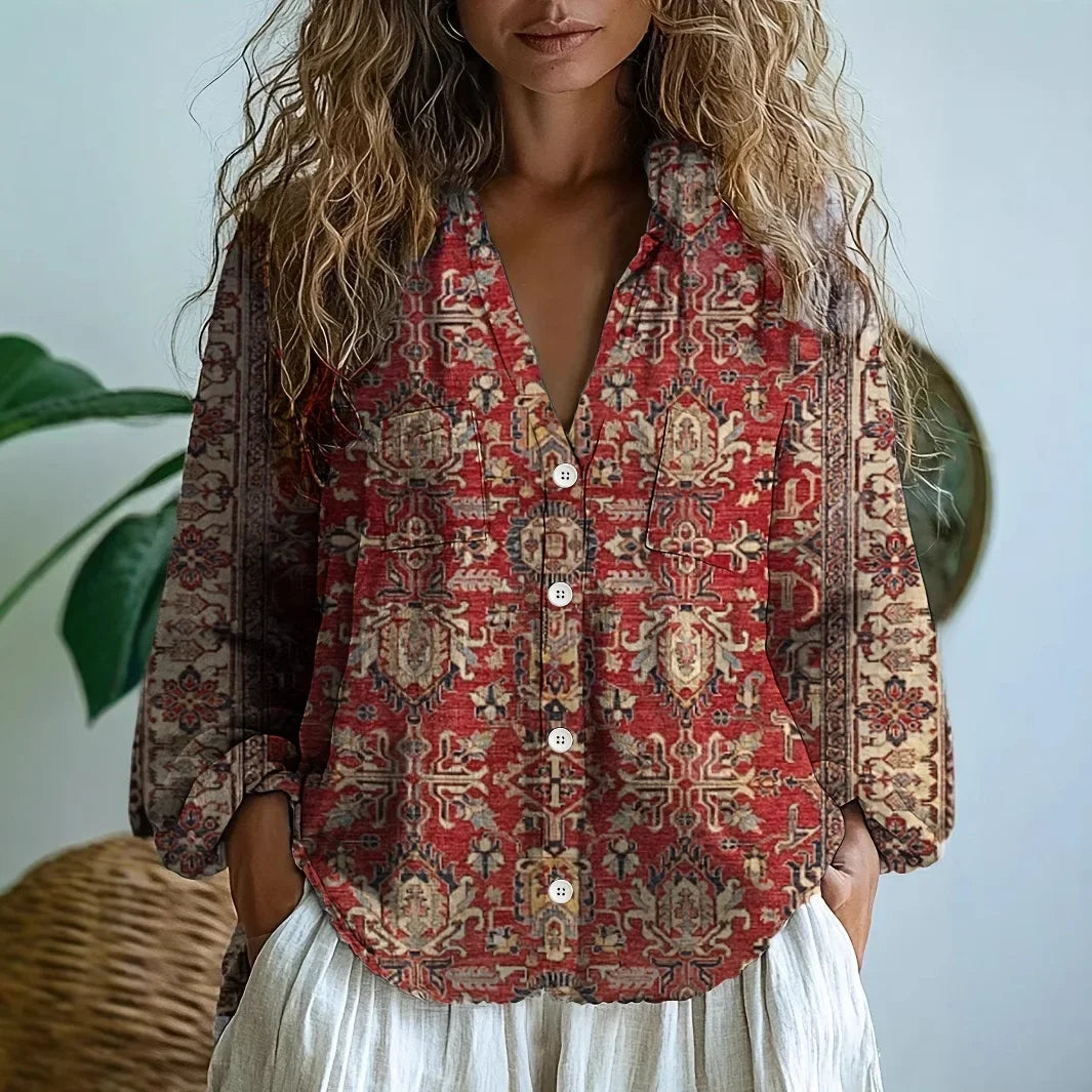 Rosette | V-Neck Relaxed Blouse