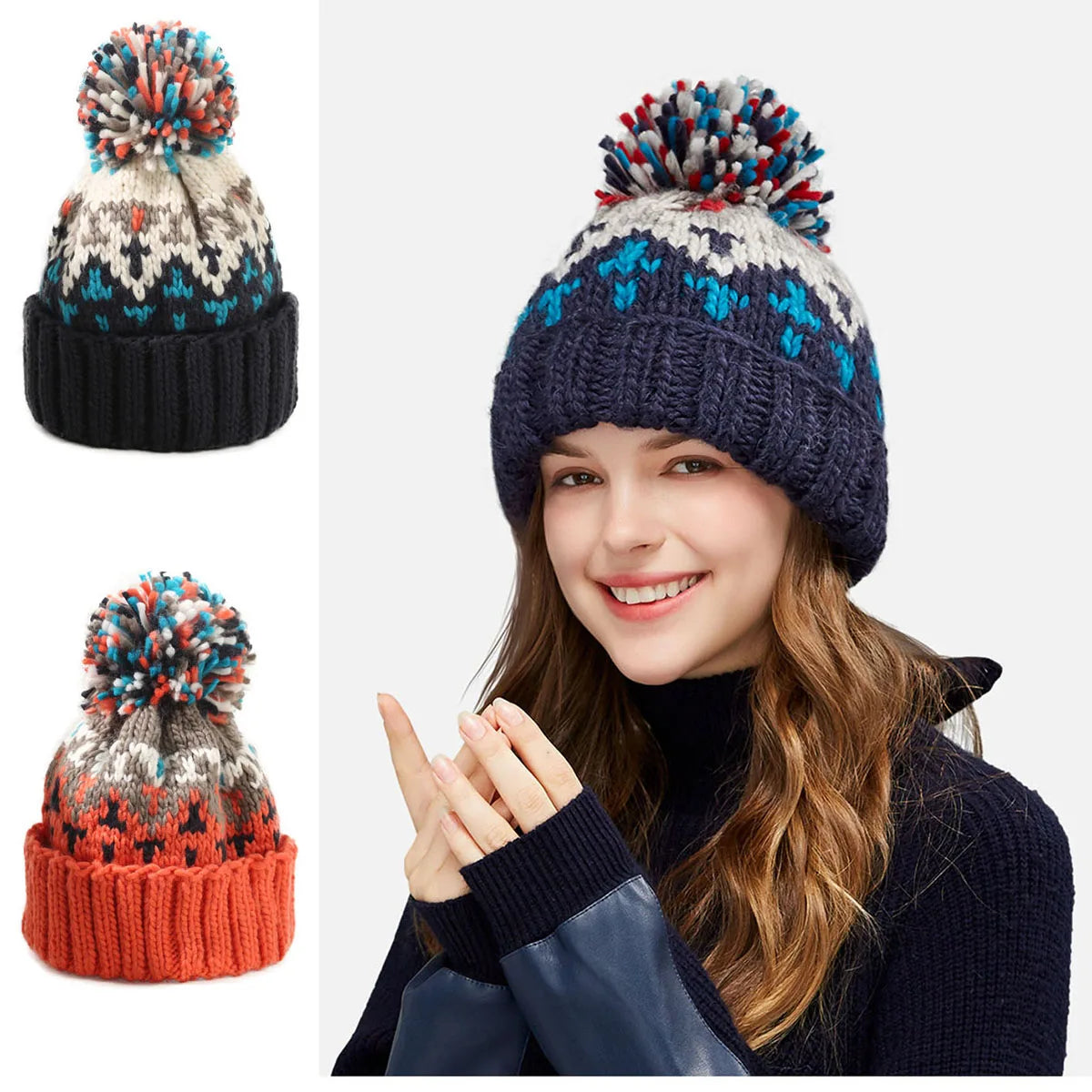 TAMARA™ | Cozy Snowflake Pom Beanie