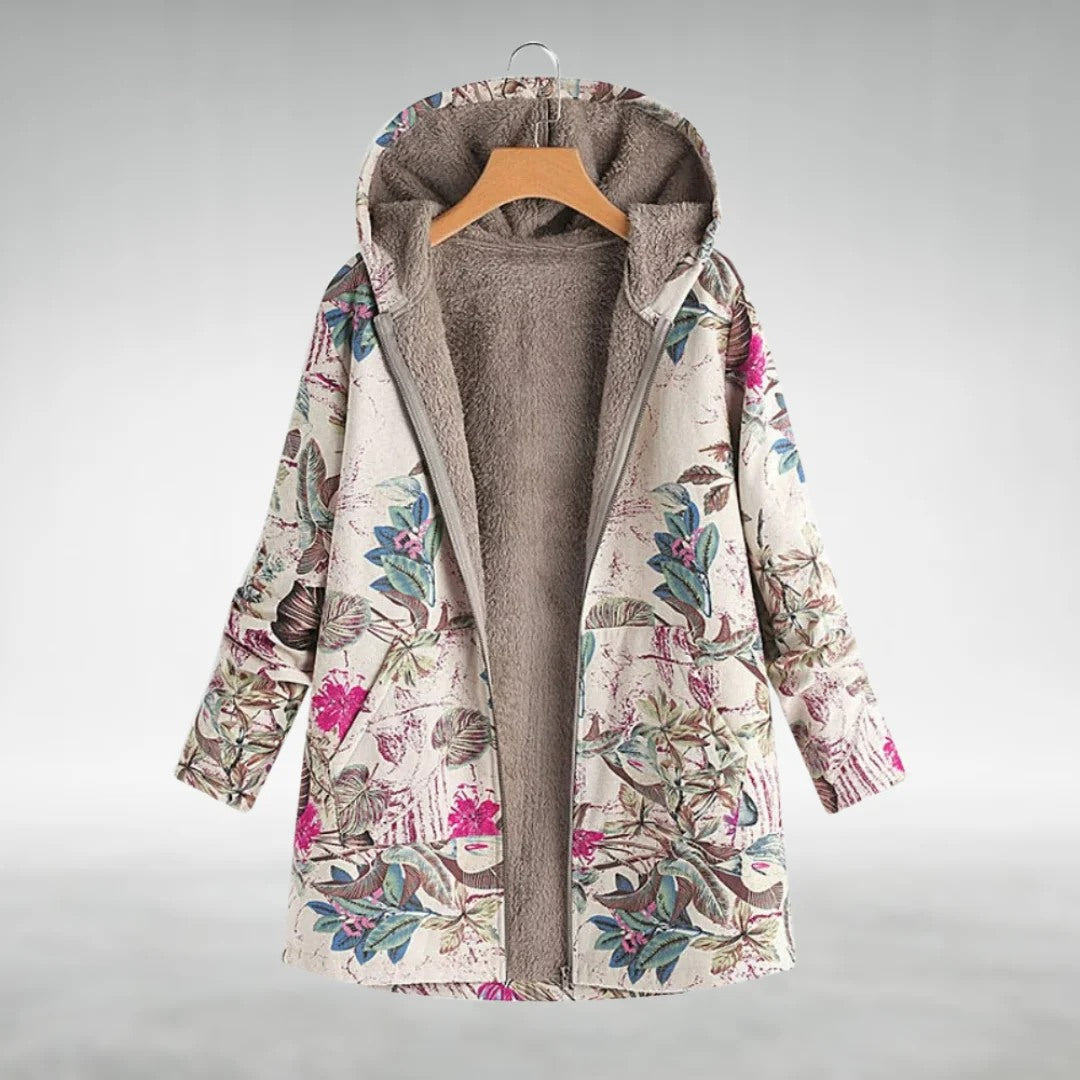 Melvaris™ Floral Print Hooded Coat