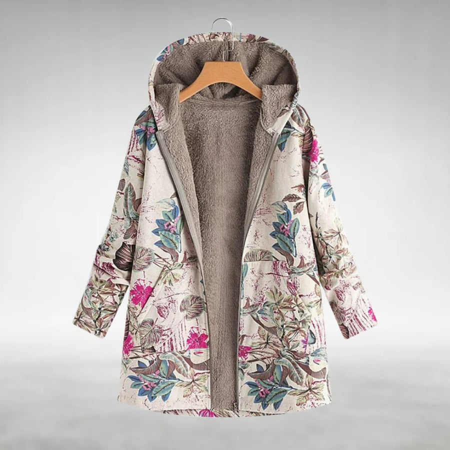 Melvaris™ Floral Print Hooded Coat