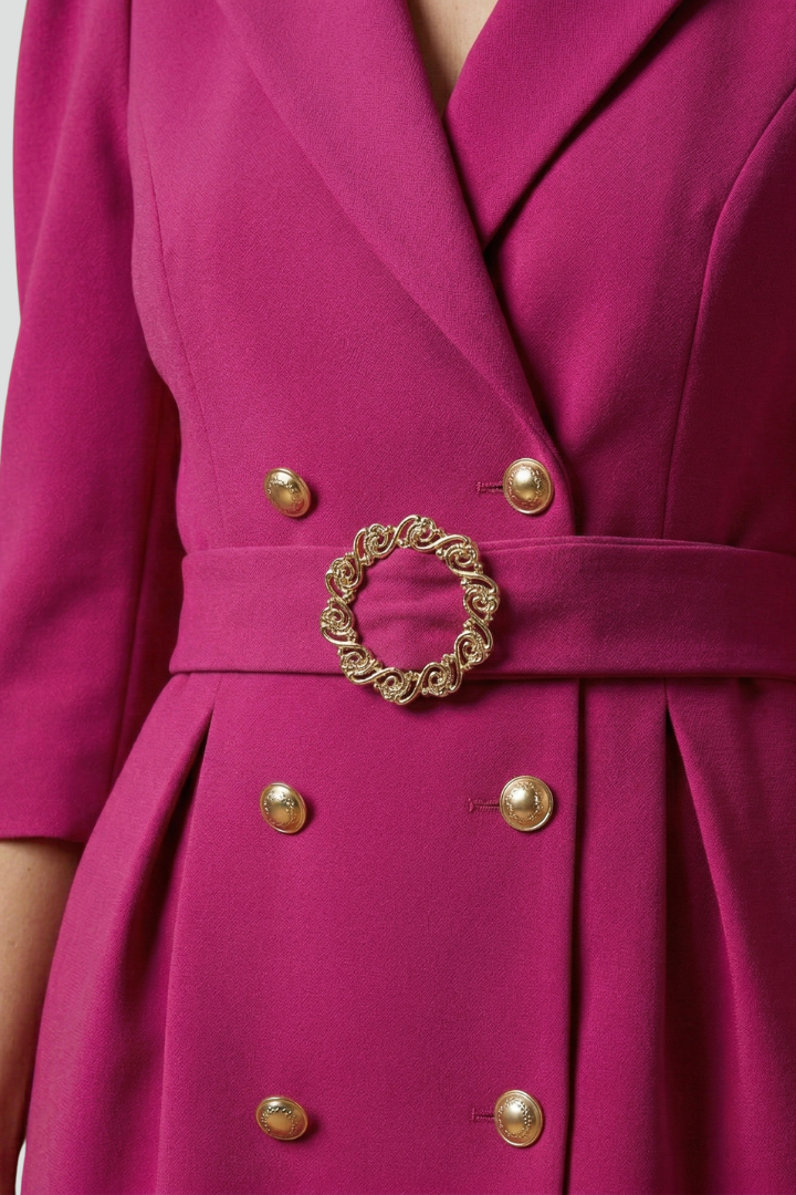 Women’s Blazer Dress with Notched Lapels and Button Front