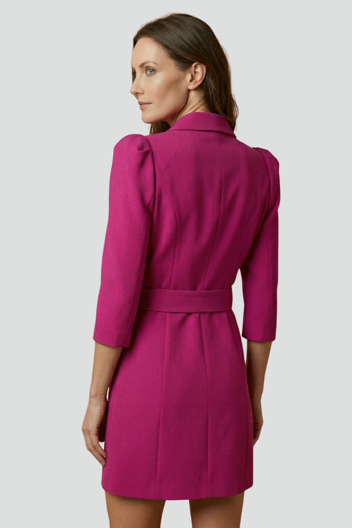 Women’s Blazer Dress with Notched Lapels and Button Front