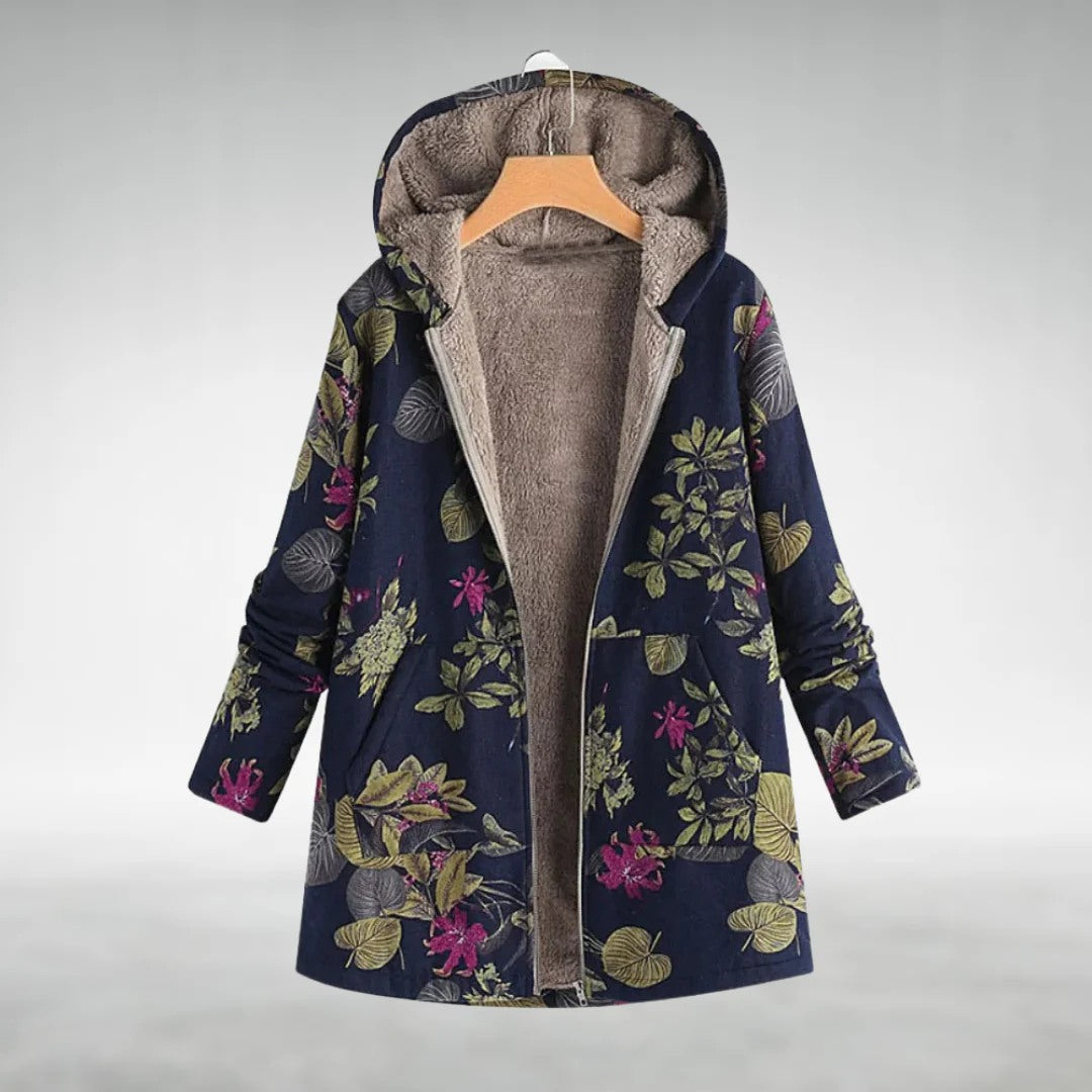 Melvaris™ Floral Print Hooded Coat