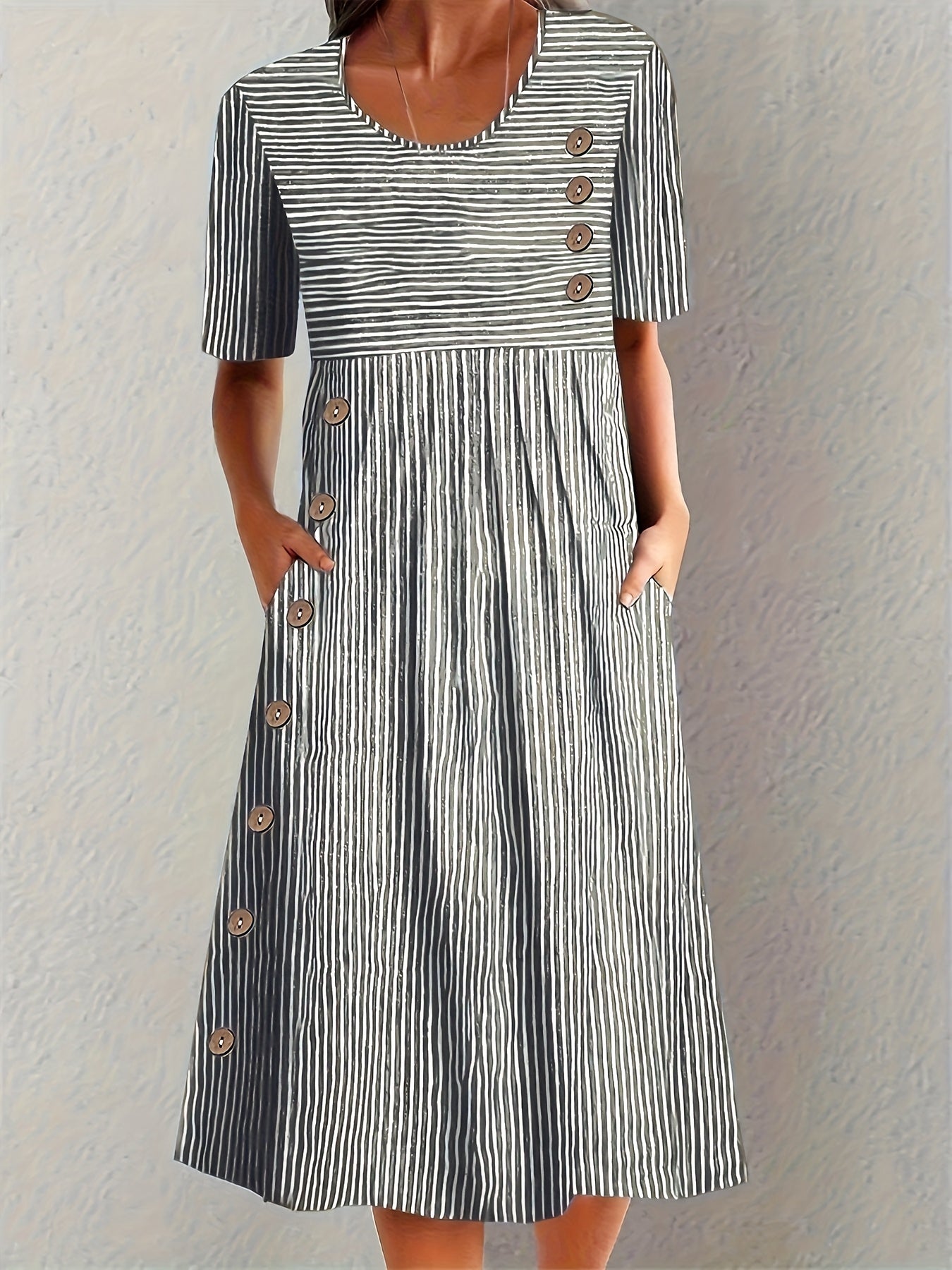 Coralie | Crisp Striped Summer Maxi-