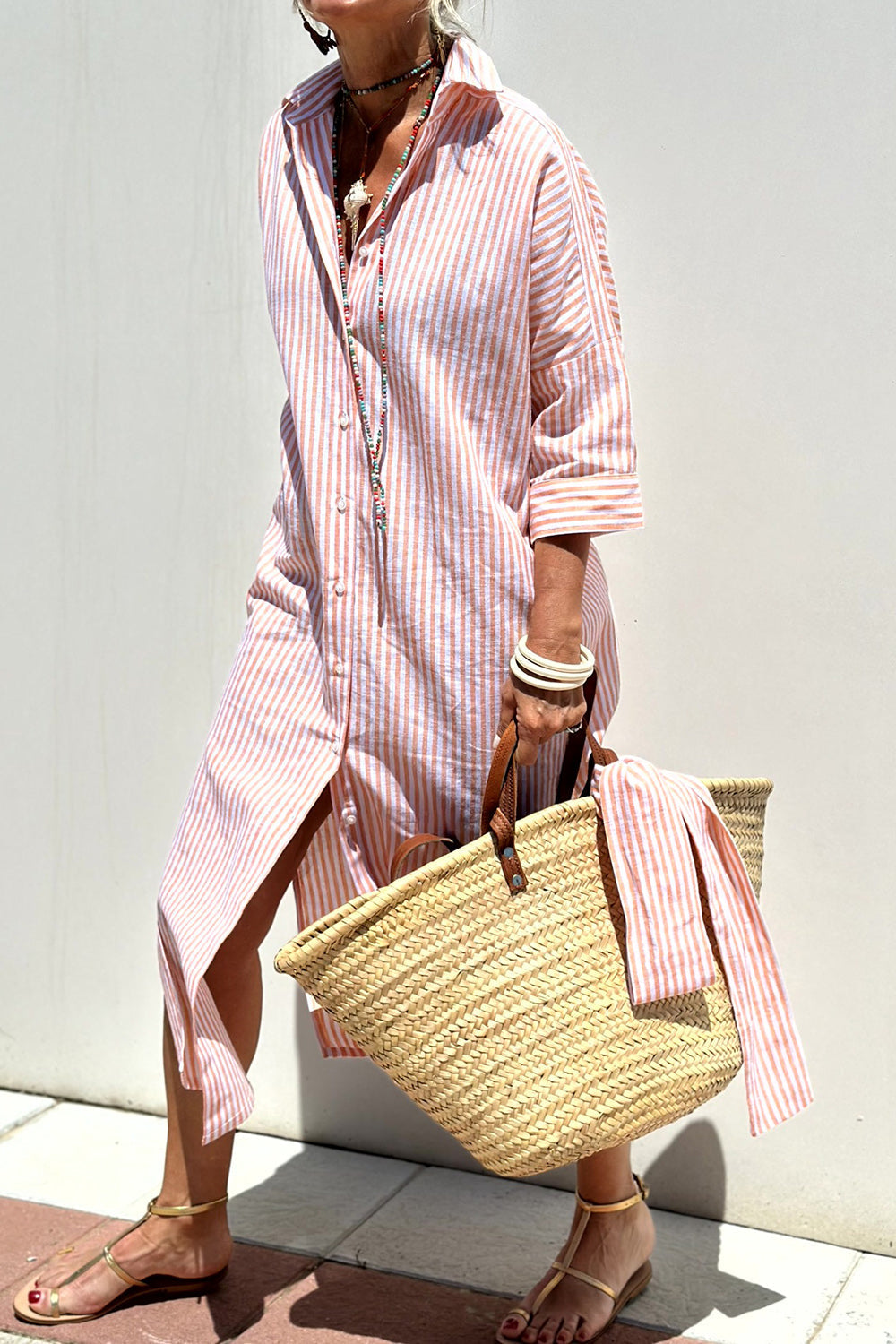Corinne | Classic Striped Shirt Maxi