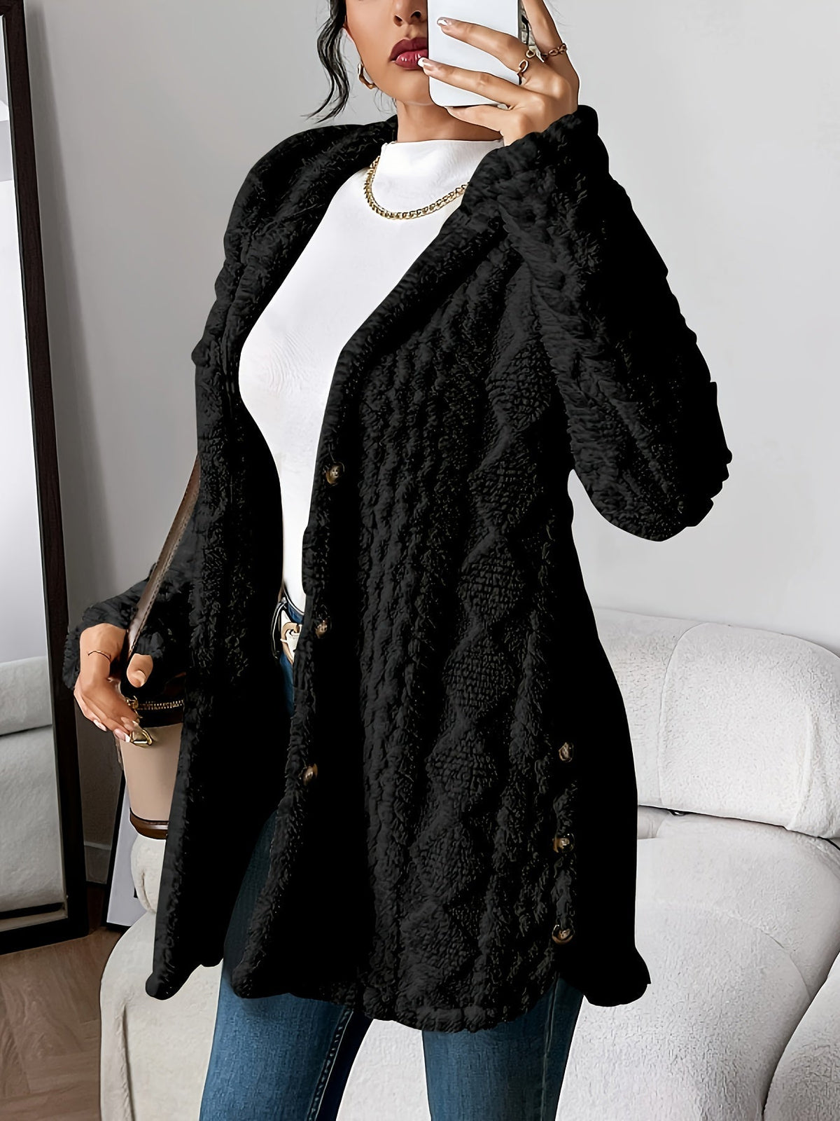 Adriana™ | Plush Hooded Cardigan