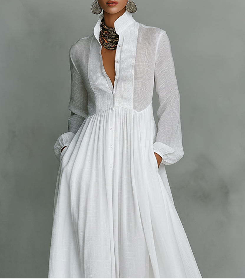 Serena | Flowing Button-Front Maxi Dress