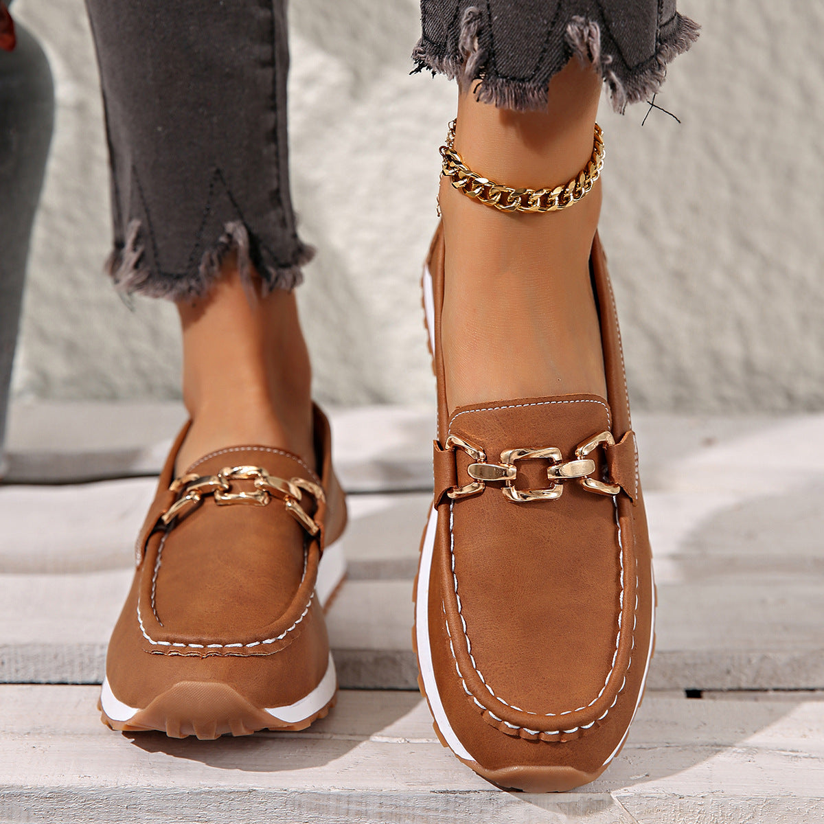 Ella - Orthopedic Flat Buckle Loafers