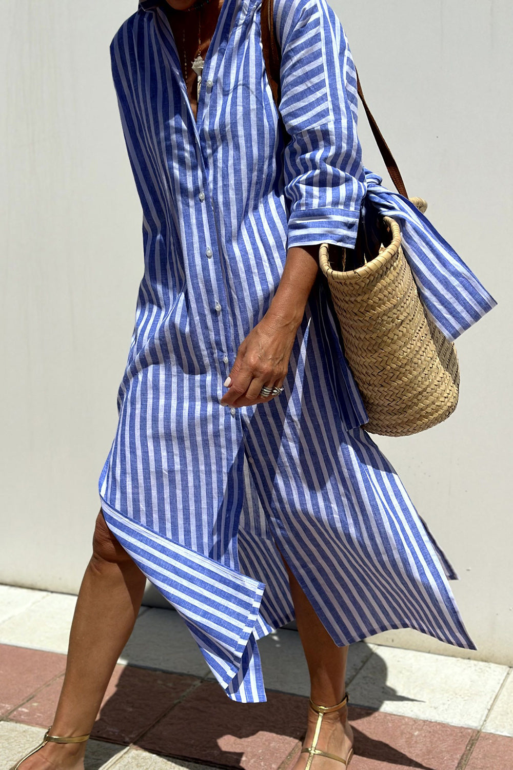 Corinne | Classic Striped Shirt Maxi