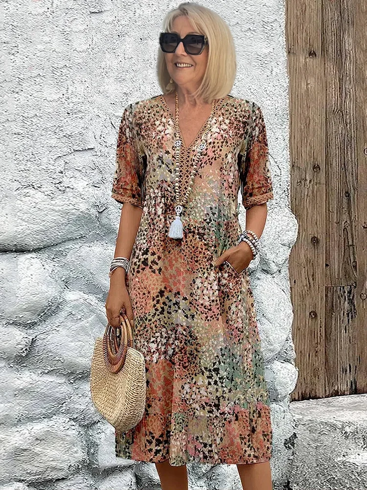 Roxanne | Vibrant Floral Wrap Midi Dress