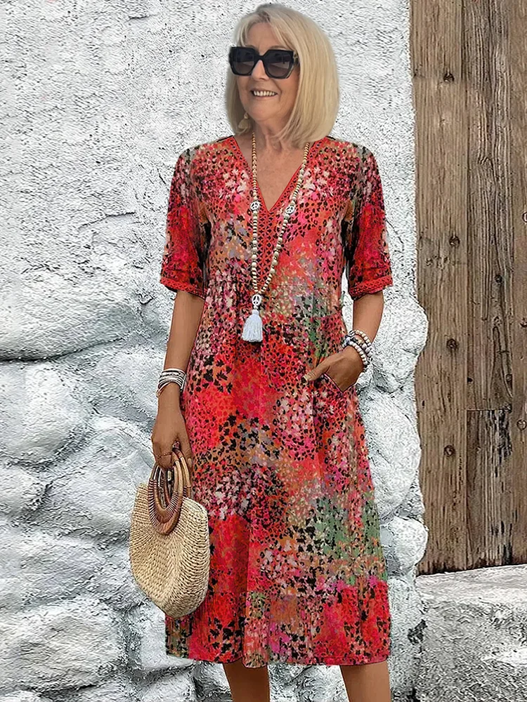 Roxanne | Vibrant Floral Wrap Midi Dress