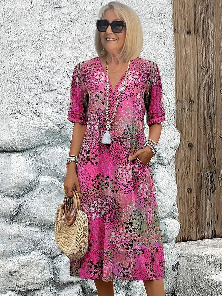Roxanne | Vibrant Floral Wrap Midi Dress