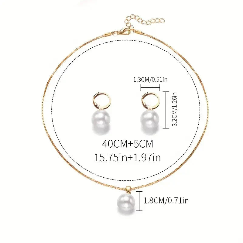 Faye - Elegant Graceful Pearl Necklace Set