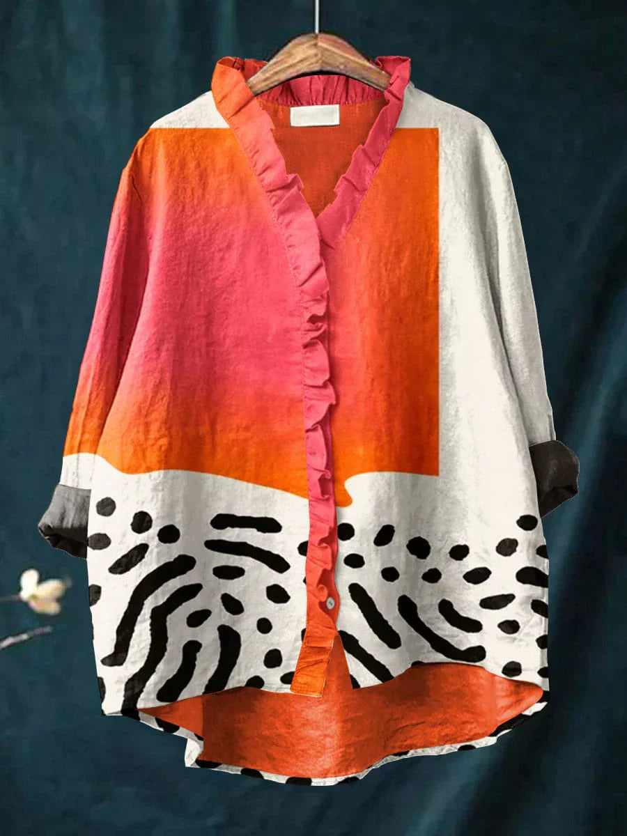 Rowena | Artistic Print Summer Blouse