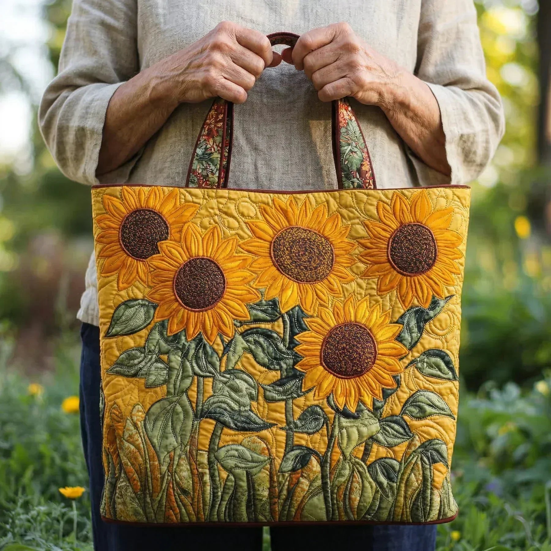 Classic Quilted Bag - Sunflowers
