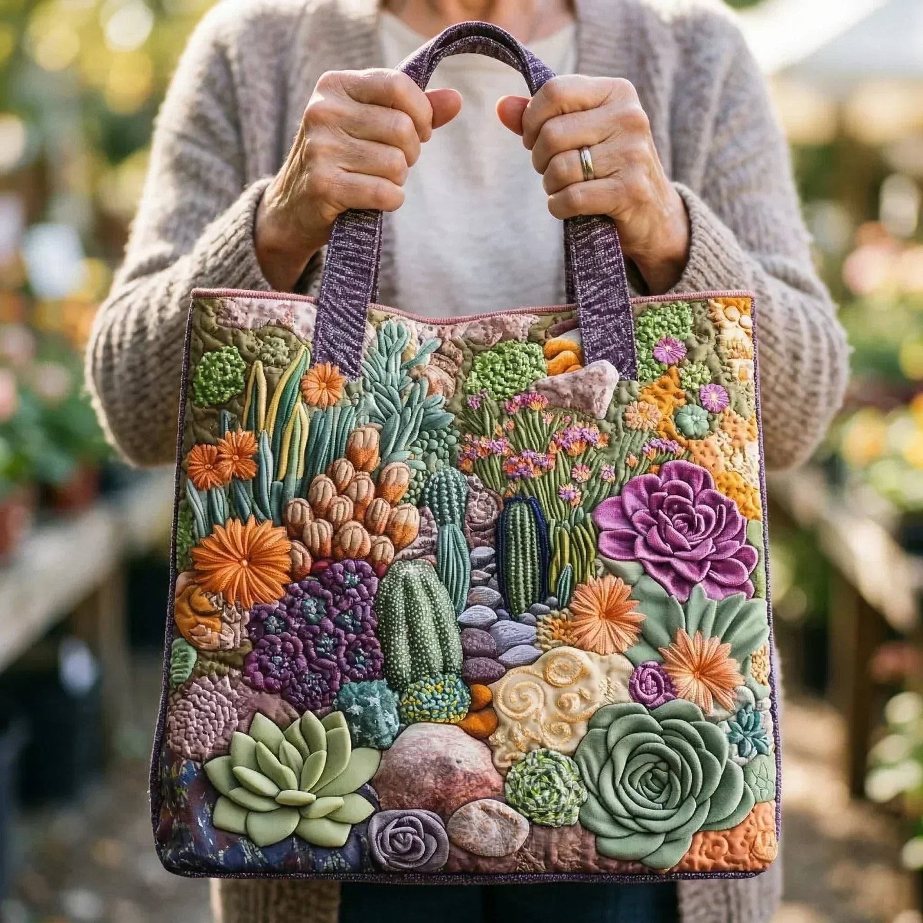 Artisanal Bag - Succulent Garden