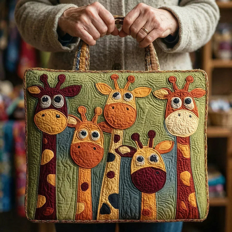 Quilted Tote Bag - Giraffe