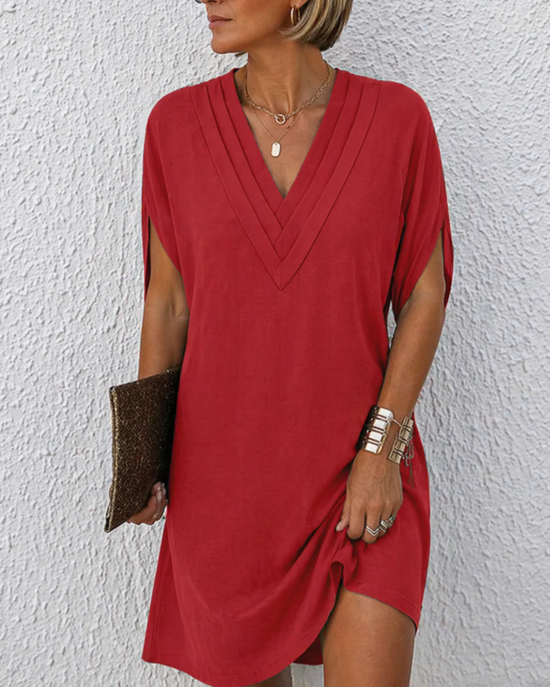 Heike | V-Neck Wrap Detail Dress
